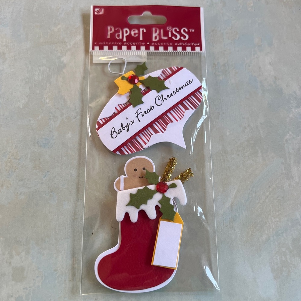 NWT Paper Bliss Baby’s First Christmas Dimensional Sticker Set